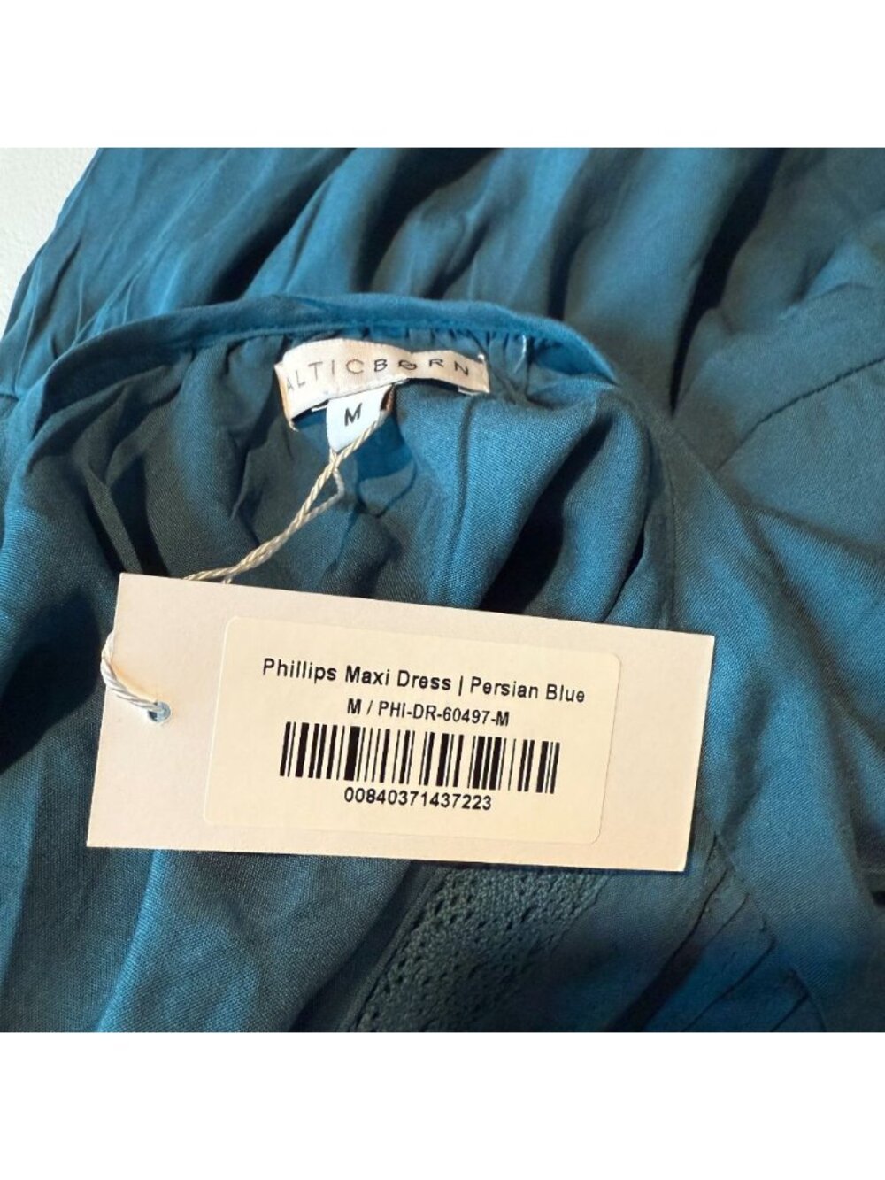 Baltic Born Women M Phillips Maxi Dress Persian Blue V Neck Defined Waist NEW - Picture 4 of 9